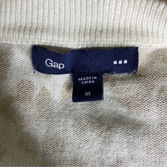 Gap Cardigan Animal Print Button Front Size Medium - Picture 6 of 6
